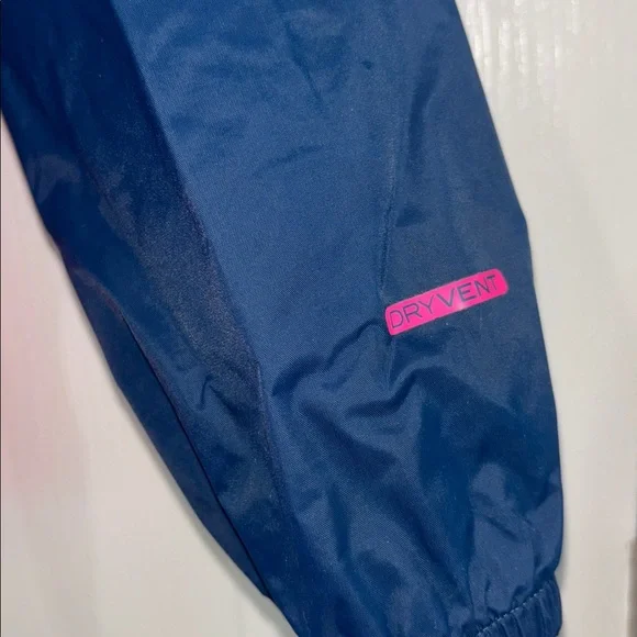 The North Face Dryvent Rain Jacket Girls Size small 7/8 Pink/Navy Blue - Picture 3 of 6
